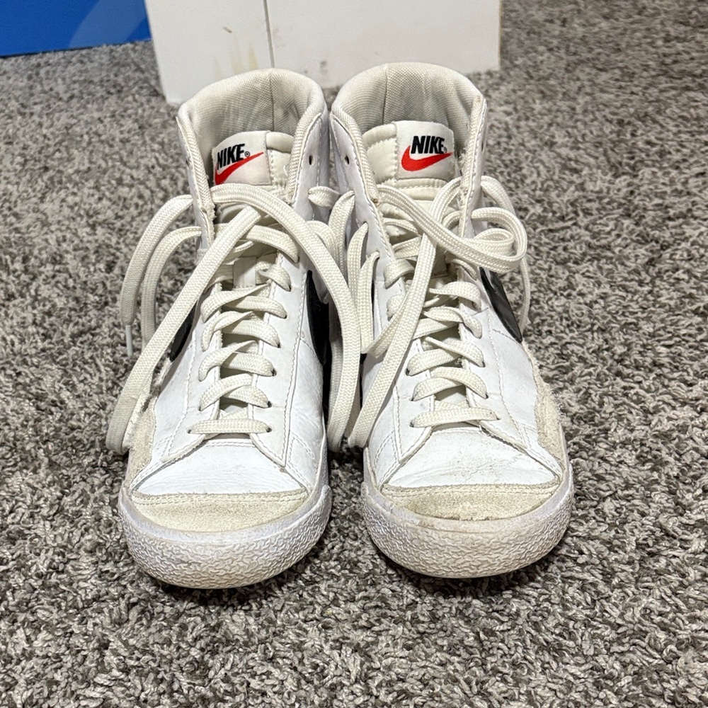 Nike White and Black High-Top Sneakers